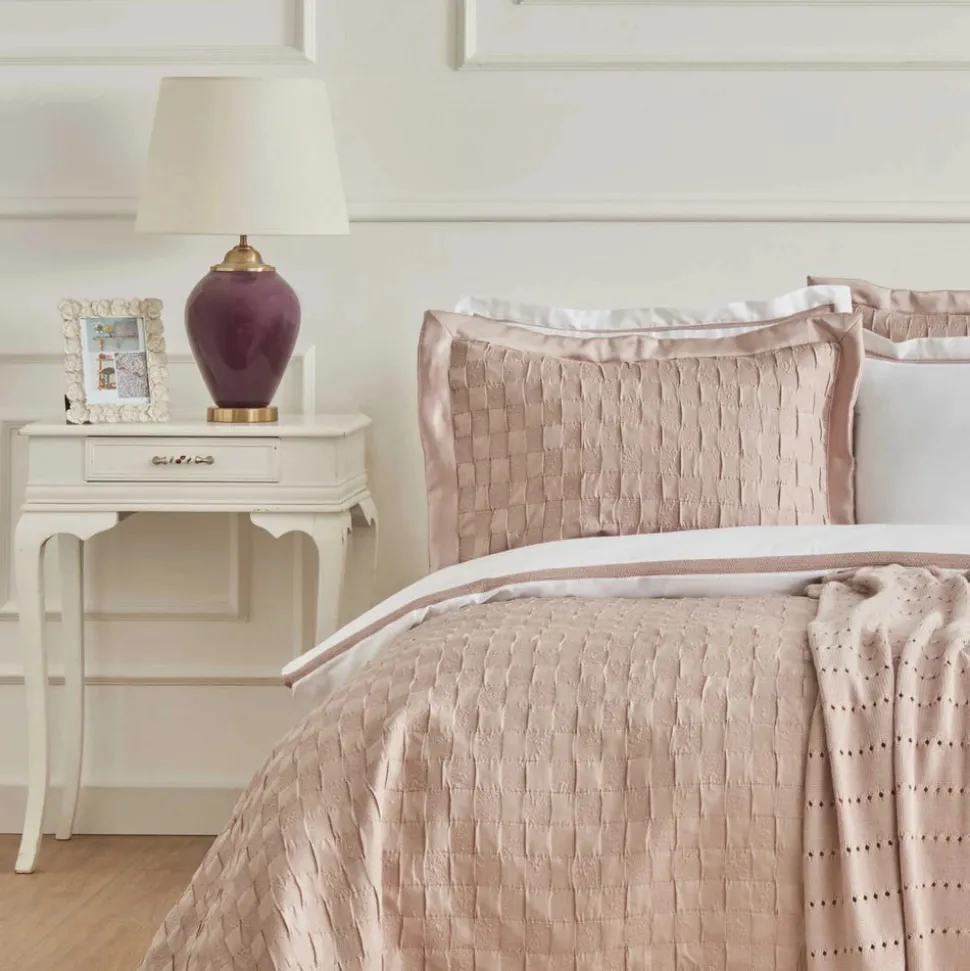 Karaca Home Bride Coll Bianca Bedding Set, Double, Powder