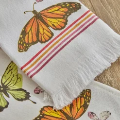 Karaca Home Butterfly 2-Piece 100% Cotton Kitchen Towl, 40cmx60cm, Multi