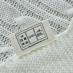 Karaca Home Cable Knit Throw, 130cmx170cm, Bone Color
