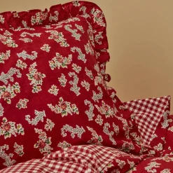 Karaca Home Carlo Duvet Cover Set 100% Turkish Cotton, Double, Red