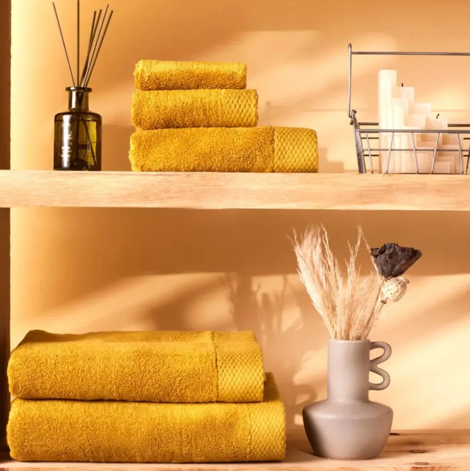 Karaca Home Chandler Modal 100% Turkish Cotton Towel Set, Mustard