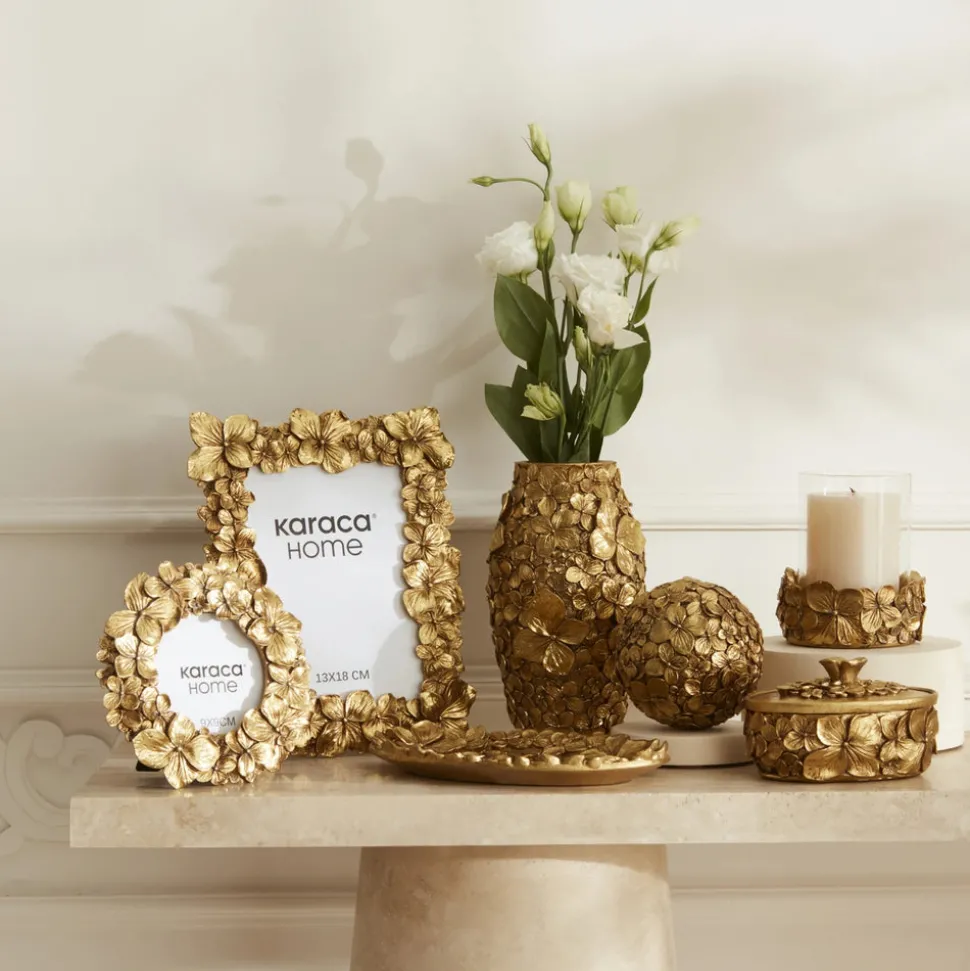 Karaca Home Coretta Gold Decorative Box, 13x10cm, Gold