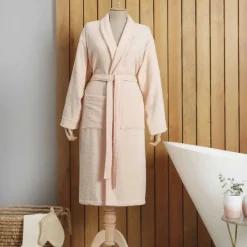 Karaca Home Dielle Recycle Bathrobe, S/M, Powder