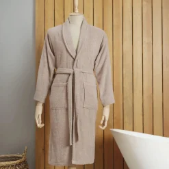 Karaca Home Dielle Recycle Bathrobe, S/M, Beige