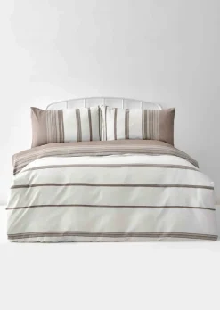 Karaca Home Dobby Woven Duvet Cover Set, King, Brown White