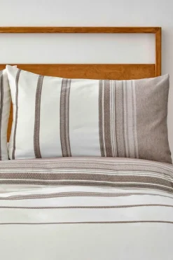 Karaca Home Dobby Woven Duvet Cover Set, King, Brown White