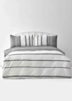 Karaca Home Dobby Woven Duvet Cover Set, Super King, Black White