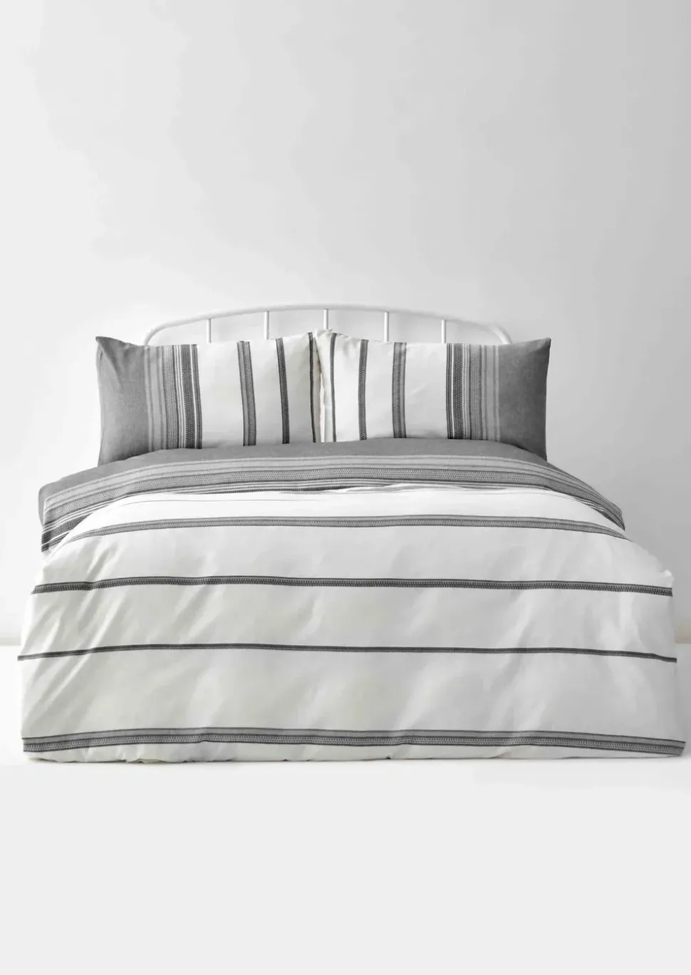 Karaca Home Dobby Woven Duvet Cover Set, Super King, Black White
