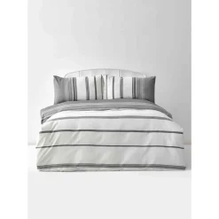 Karaca Home Dobby Woven 100% Turkish Cotton Duvet Cover Set, Double, Black White