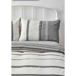 Karaca Home Dobby Woven 100% Turkish Cotton Duvet Cover Set, Double, Black White