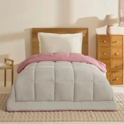 Karaca Home Double Face Duvet Cover, 155x220cm, Powder-Light Grey