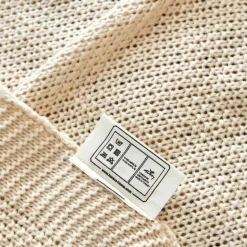 Karaca Home Double Seed Stitch Throw, 130cmx170cm, Stone Color