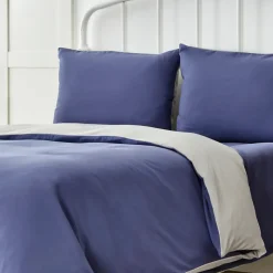 Karaca Home Duvet Cover Set, Double, Navy Blue Grey