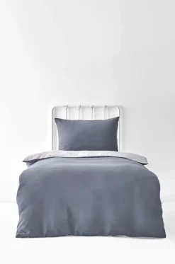Karaca Home Duvet Cover Set, Single, Light Grey Dark Grey