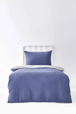 Karaca Home Duvet Cover Set, Single, Navy Blue Light Grey