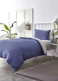 Karaca Home Duvet Cover Set, Single, Navy Blue Light Grey