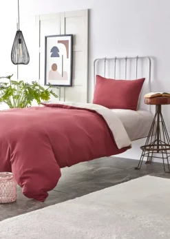 Karaca Home Duvet Cover Set, Single, Burgundy Beige