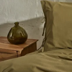 Karaca Home 4 Elements 100% Turkish Cotton Duvet Cover Set with Bed Sheet, Double, Green Brown