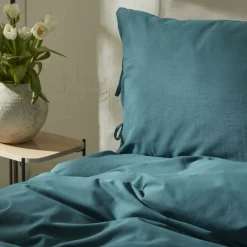 Karaca Home 4 Elements 100% Turkish Cotton Duvet Cover Set with Bed Sheet, Double, Petrol