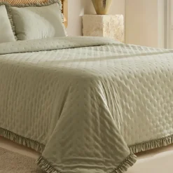 Karaca Home Fiona Bedspread Set, Double, Sage Green