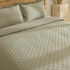 Karaca Home Fiona Bedspread Set, Double, Sage Green