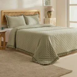 Karaca Home Fiona Bedspread Set, Double, Sage Green