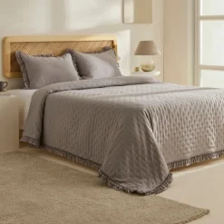Karaca Home Fiona Bedspread Set, Double, Grey