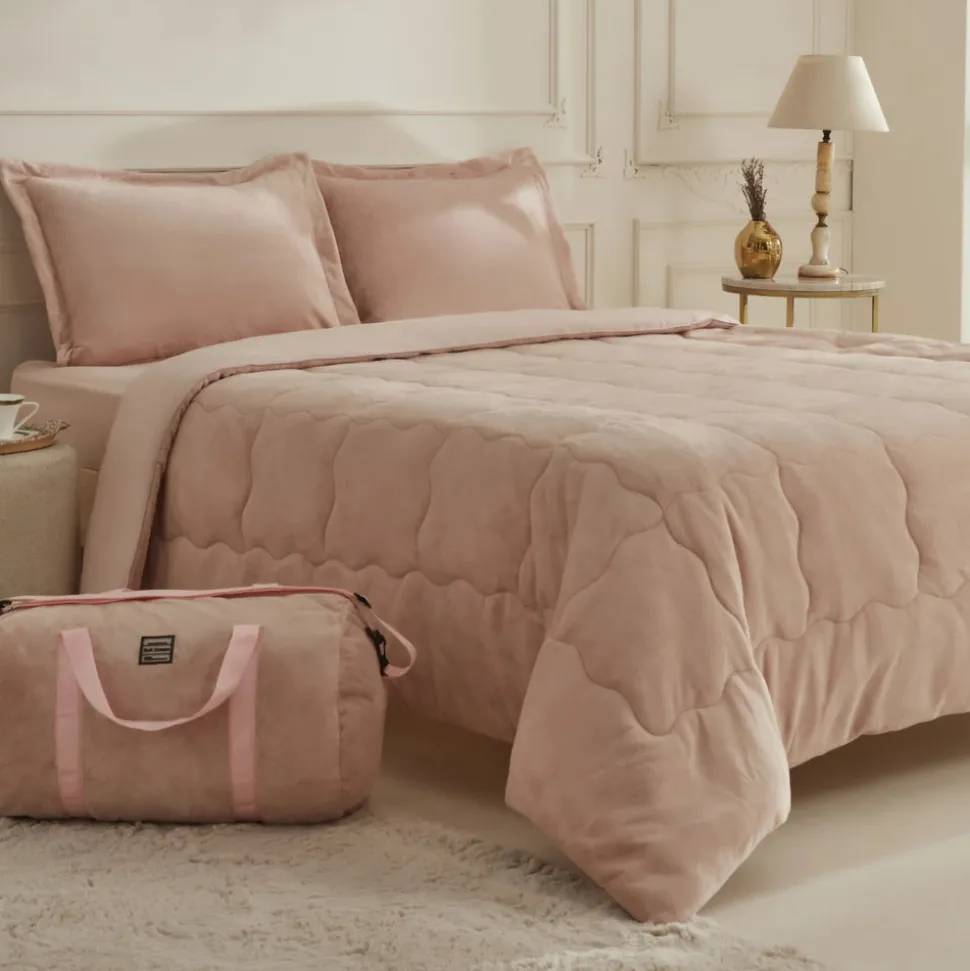 Karaca Home Flufy Comfort Bedding Set, Double, Powder