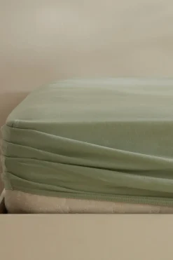 Karaca Home Jersey 100% Turkish Cotton Fitted Sheet, 100x200+30cm, Mint