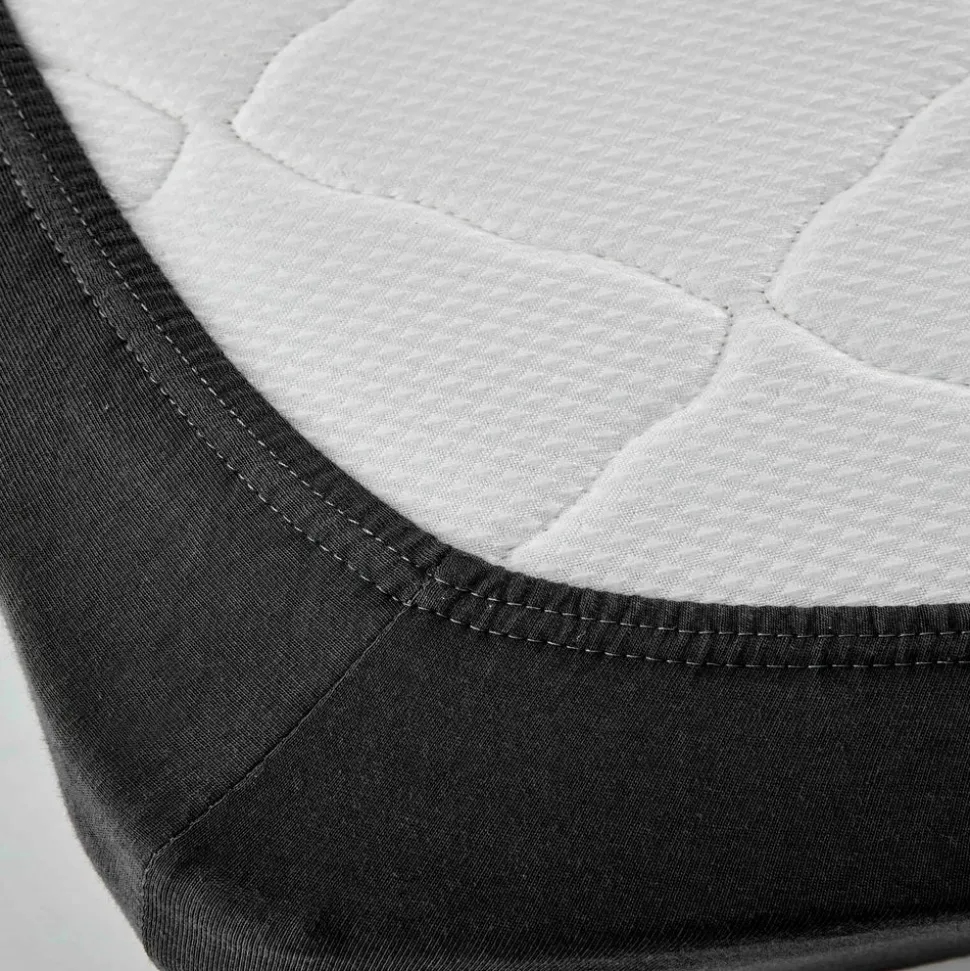 Karaca Home Jersey 100% Turkish Cotton Fitted Sheet, Super King, Anthracite