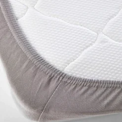 Karaca Home Jersey 100% Turkish Cotton Baby Fitted Sheet, Single, Grey