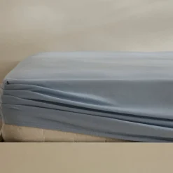 Karaca Home Jersey 100% Turkish Cotton Fitted Sheet, 160x200+30cm, Blue