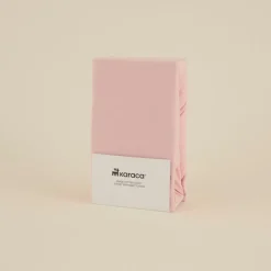 Karaca Home Jersey 100% Turkish Cotton Fitted Sheet, 180x200+30cm, Dusty Pink