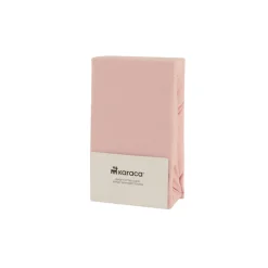 Karaca Home Jersey 100% Turkish Cotton Fitted Sheet, 180x200+30cm, Dusty Pink