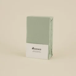 Karaca Home Jersey 100% Turkish Cotton Fitted Sheet, 140x200+30cm, Mint