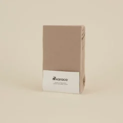 Karaca Home Jersey 100% Turkish Cotton Fitted Sheet, 120x200+30cm, Beige