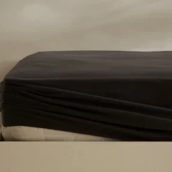 Karaca Home Jersey 100% Turkish Cotton Fitted Sheet, 200x200+30cm, Anthracite