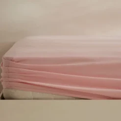 Karaca Home Jersey 100% Turkish Cotton Fitted Sheet, 200x200+30cm, Dusty Pink
