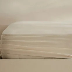 Karaca Home Jersey 100% Turkish Cotton Fitted Sheet, 200x200+30cm, Cream