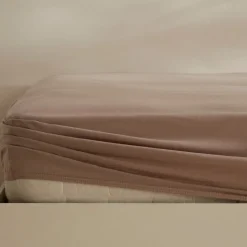 Karaca Home Jersey 100% Turkish Cotton Fitted Sheet, 180x200+30cm, Beige