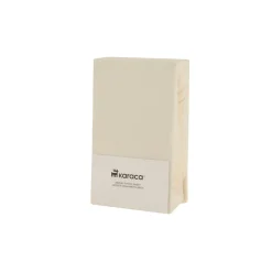 Karaca Home Jersey 100% Turkish Cotton Fitted Sheet, 140x200+30cm, Cream