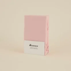 Karaca Home Jersey 100% Turkish Cotton Fitted Sheet, 100x200+30cm, Dusty Pink
