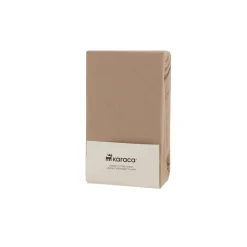 Karaca Home Jersey 100% Turkish Cotton Fitted Sheet, 100x200+30cm, Beige