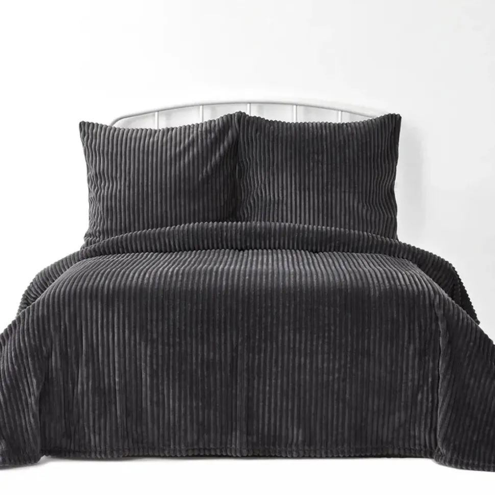 Karaca Home Joena Soft Bedspread Set, Double, Black