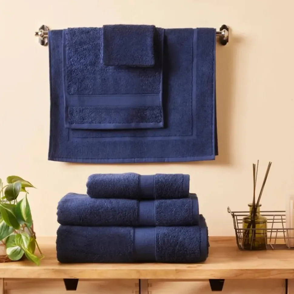 Karaca Home Joey Egyptian Cotton Bath Towel, 100cmx150cm, Navy