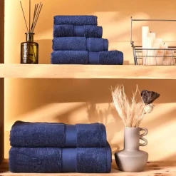 Karaca Home Joey Egyptian Cotton Bath Towel, 100cmx150cm, Navy
