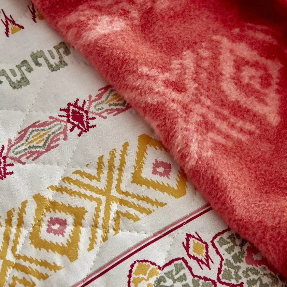 Karaca Home Keira Summer 100% Turkish Cotton Duvet Cover Set with Bed Sheet, Double, Pomegranate Flower