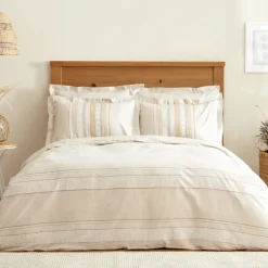 Karaca Home Keira 100% Turkish Cotton Duvet Cover Set, Double, Beige