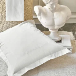 Karaca Home Livia Percale Embroidered 100% Turkish Cotton Duvet Cover Set, Double, White