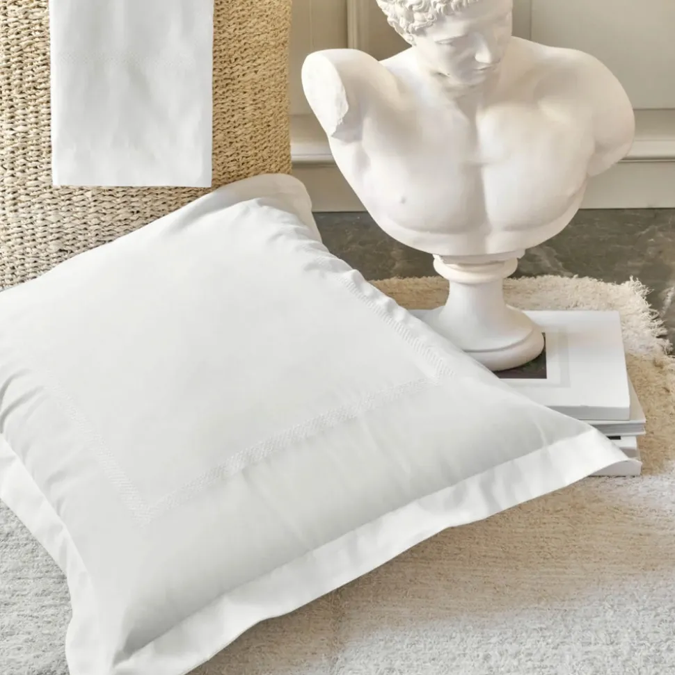 Karaca Home Livia Percale Embroidered 100% Turkish Cotton Duvet Cover Set, Double, White